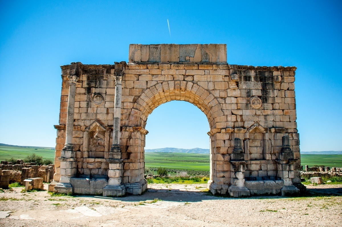 Stone triumphal arch of Volubilis (aka the Arch of Caracalla)