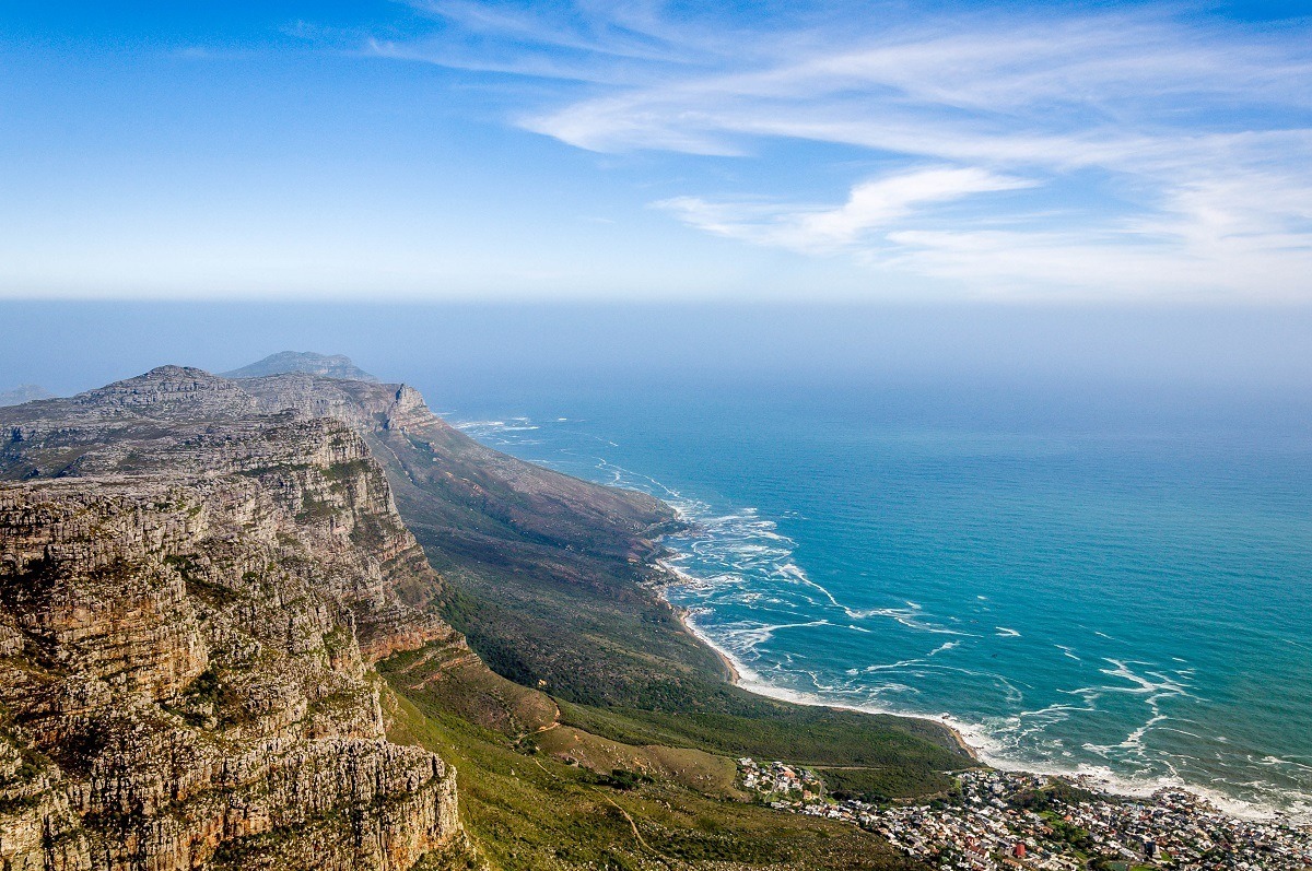The view from Table Mountain in Cape Town, South Africaons.