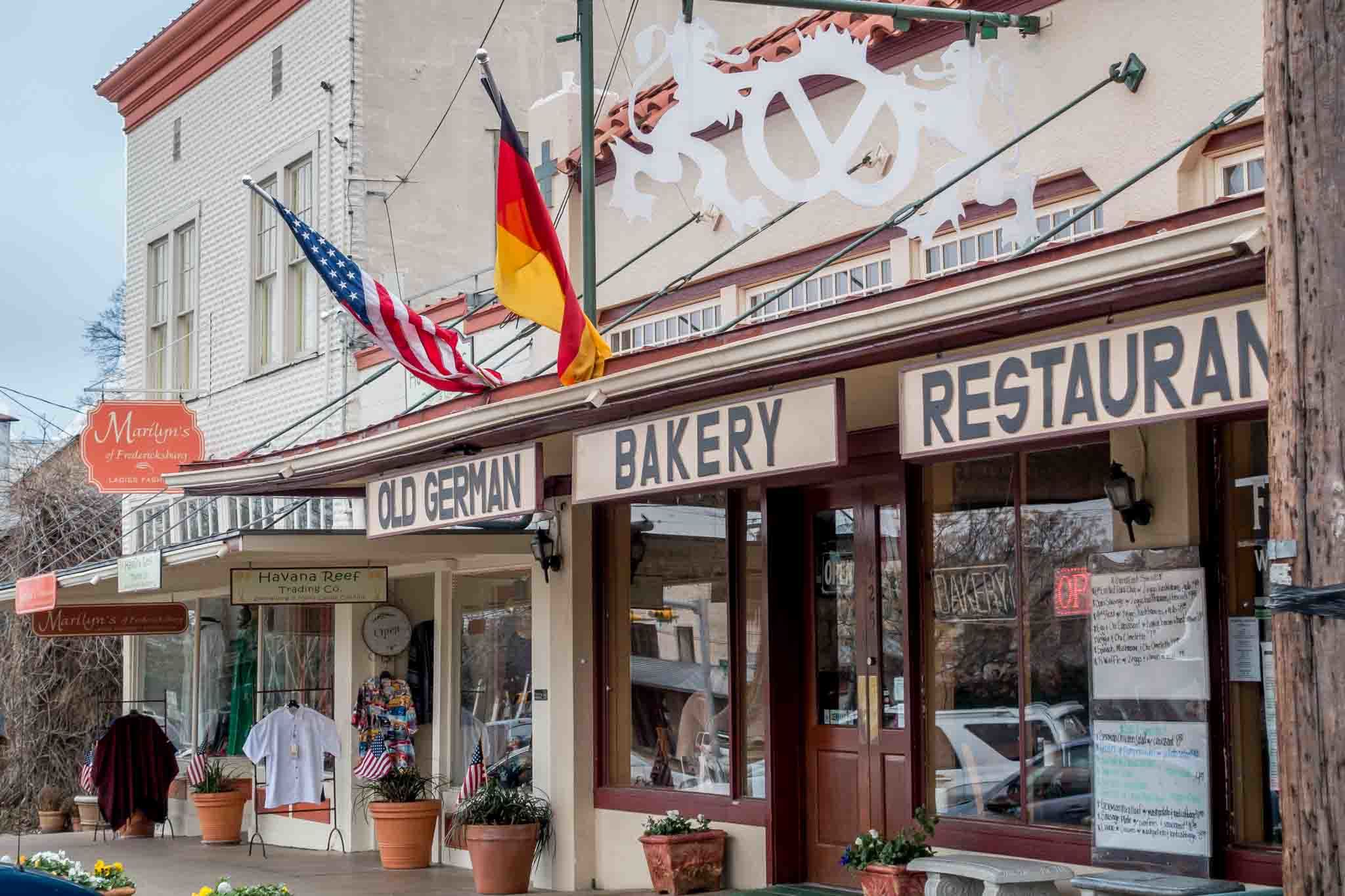 German bakery on Main Street in Fredericksburg TX.