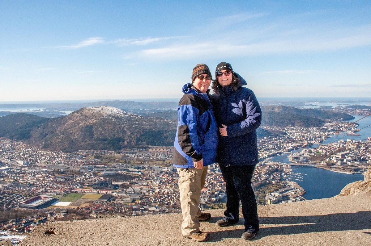 Lance and Laura on Ulriken in Bergen, Norway