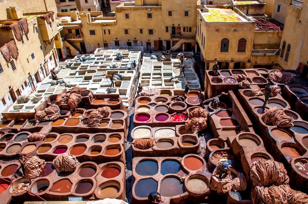 Morocco traveling should include a visit to the Chouara tannery in Fez