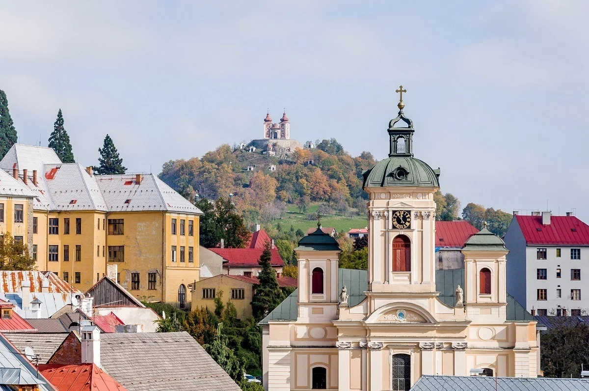 The skyline of Banska Stiavnica, Slovakia - a UNESCO World Heritage Site