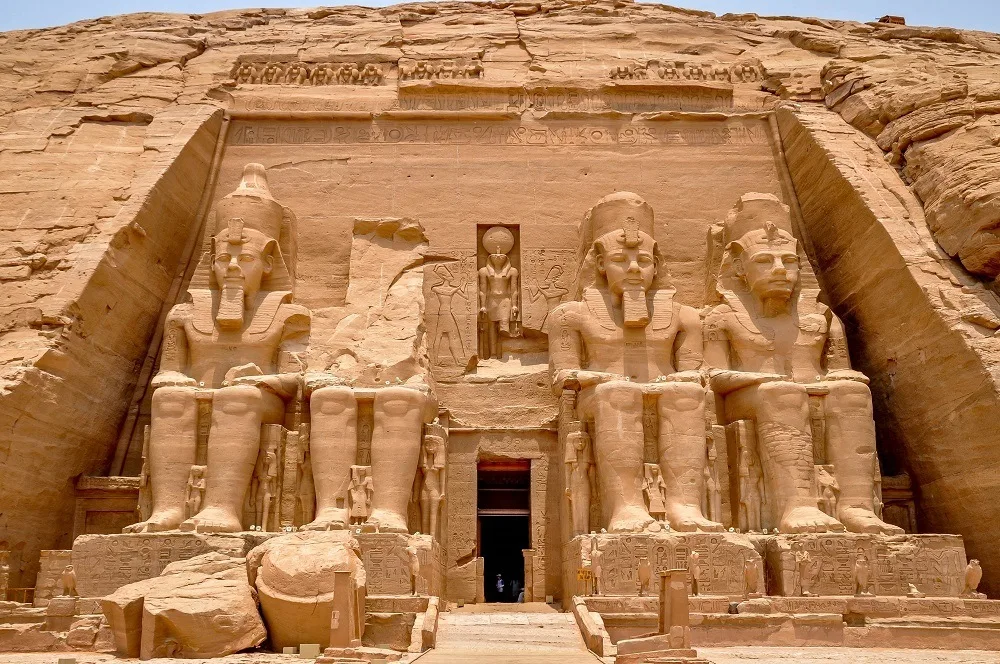 Front of the amazing Abu Simbel in Egypt