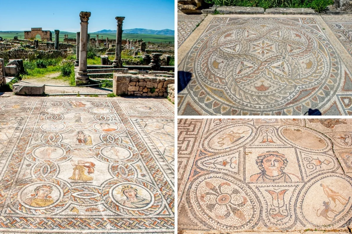 Collage of ancient mosaics
