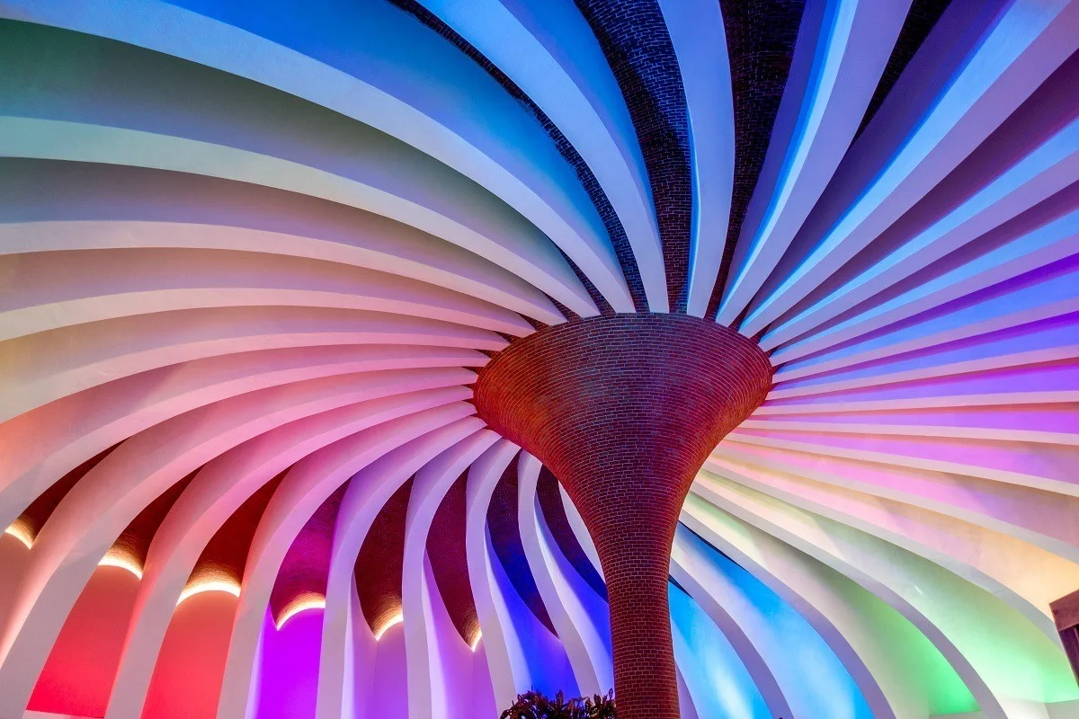 The multi-colored pinwheel greets you at Xenses Park in Riviera Maya
